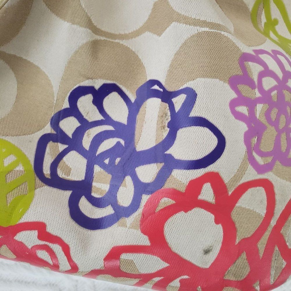 Coach Daisy Applique Multicolor Tote Bag - Picture 3 of 5